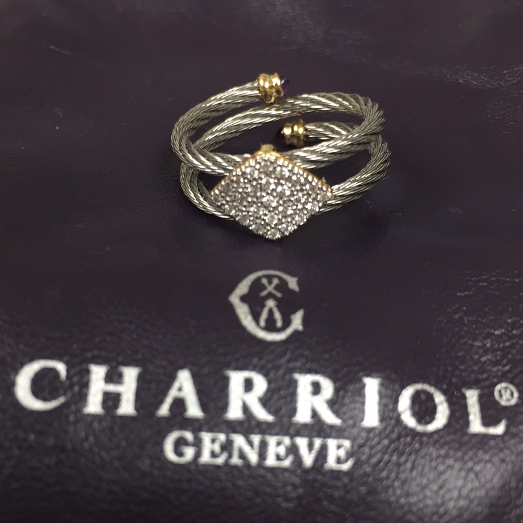 Charriol Cable 18k Gold Diamond Ring Never Used